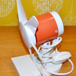 Beautiful vintage fan orange/white from the 70s Retro Mid Century Shabby Chic country house style