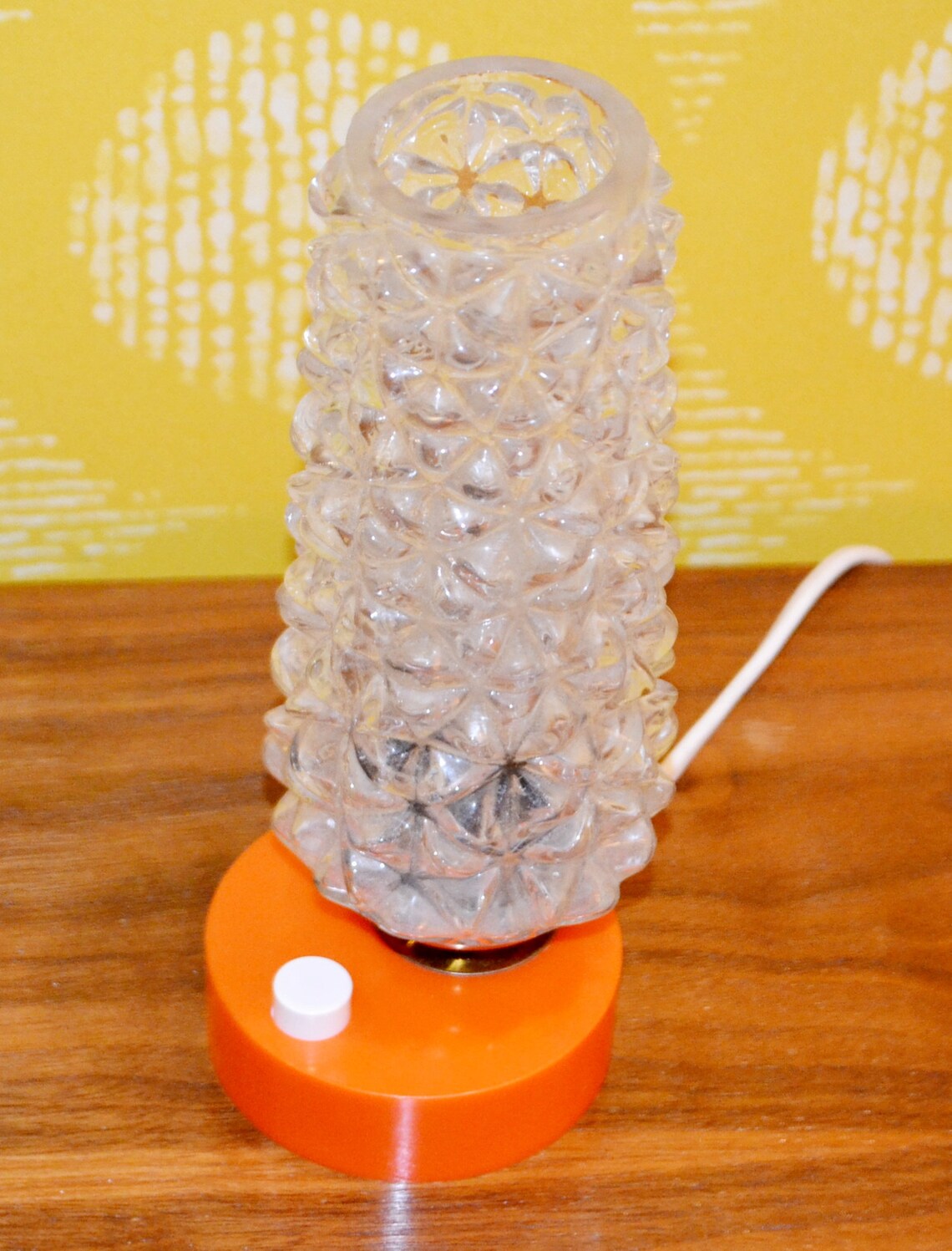 Vintage Tisch  Lampe Orange bubble glass   70er Jahre Seventies  Retro Lamb Rockabilly  Mid Century Space Age  Shabby Chic Landhausstil, foto 1 di 3