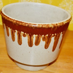 Vintage Flower Pot Plant Pot Beige/Brown 70s Retro Mid Century Space Age WGK WGP Fat Lava Seventies