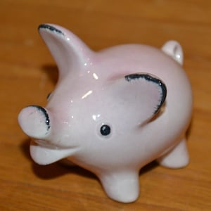 Vintage Porcelain Figure by Goebel Pink Decoration 70s 70s Mid Century Retro Space Age Shabby Chic Country Style