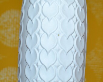 Jarrón blanco vintage de los años 70 de AK Kaiser, porcelana bisqué, florero retro OP Art de mediados de siglo, WGK