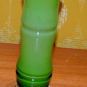 Vintage large opaline vase glass vase green seventies 70s retro mid century space age