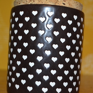 Wächtersbach Lid Tin Brown/White 70s Heart Retro Design Mid Century WGK