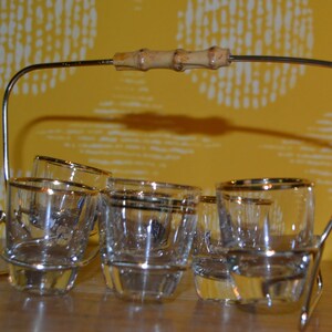 Vintage schnapps glasses set 50s rockabilly design