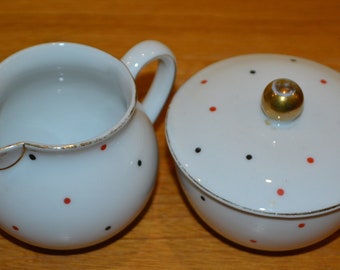 Set vintage in porcellana per latte e zucchero di Arzberg anni '50, Germania occidentale, in stile country retrò metà secolo shabby chic