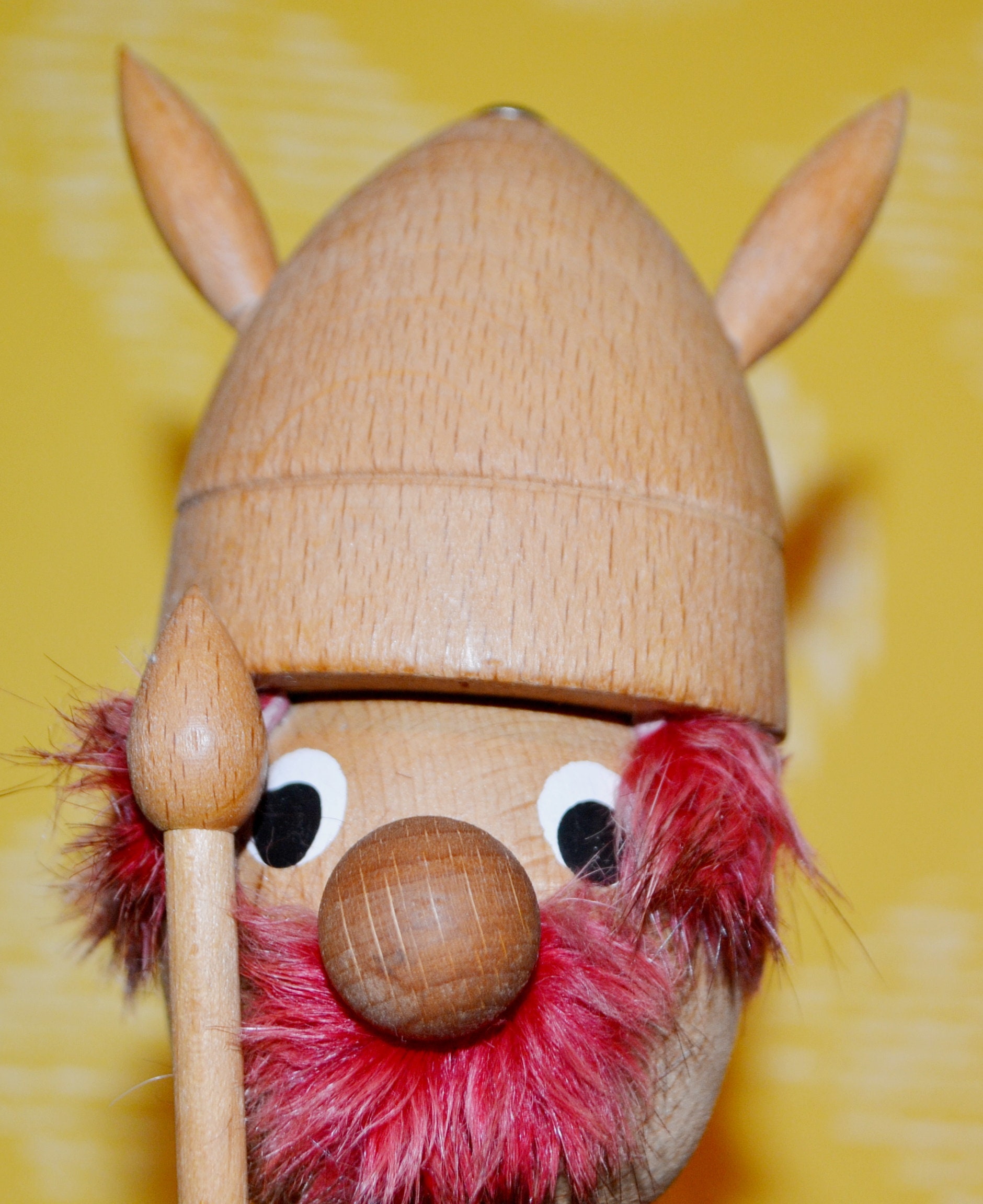 Vintage Teak Wood Viking Figurine, Danish Design, 1960s, Retro