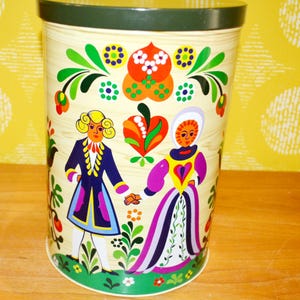 Vintage tin can 70s retro space age design