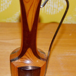 Vintage Vase Wood Decoration 60s 70s Mid Century Retro Space Age Shabby Chic Country Style
