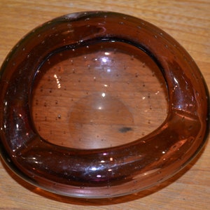 Vintage Glass Ashtray Purple Space Age 70s Retro Mid Century Space Age Shabby Chic Country Style