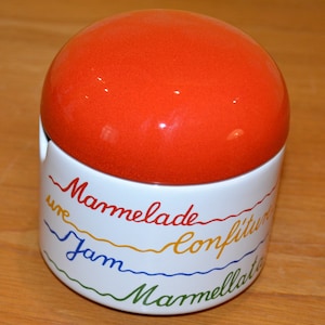 Vintage jam tin from Wächtersbach/Waechtersbach 70s plastic red/white retro, mid-century, country house style, shabby chic