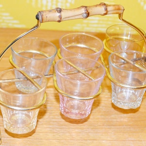 Set di bicchieri da grappa vintage anni &#39;50, design rockabilly retrò, metà secolo, anni &#39;50, rockabilly
