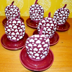 6 hueveras de porcelana vintage de Rosenthal más funda para hueveras de los años 70, estilo retro de mediados de siglo, estilo shabby chic y campestre, años cincuenta.