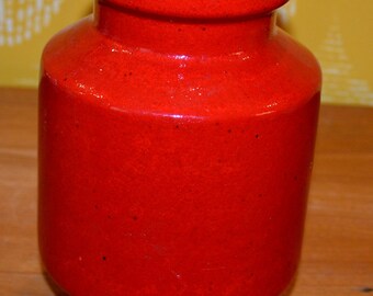 Vintage ceramic vase by BAY, model 108/20, red, 1970s design, retro design, mid-century modern, space age