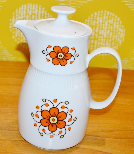 Vintage Kaffee Kanne von Golditz Keramik 70er Jahre Kaffeekanne Coffee pot porcelain WGP dishes retro seventies