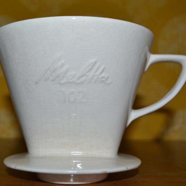 Vintage  Keramik Kaffee Filter  50er Jahre von Melitta  Weiß    Retro Rockabilly    Mid Century  Rock n Roll