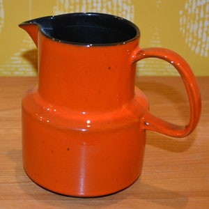 Vintage ceramic jug by Melitta Ceracron 70s orange retro design fat lava mid century space age country style shabby chic