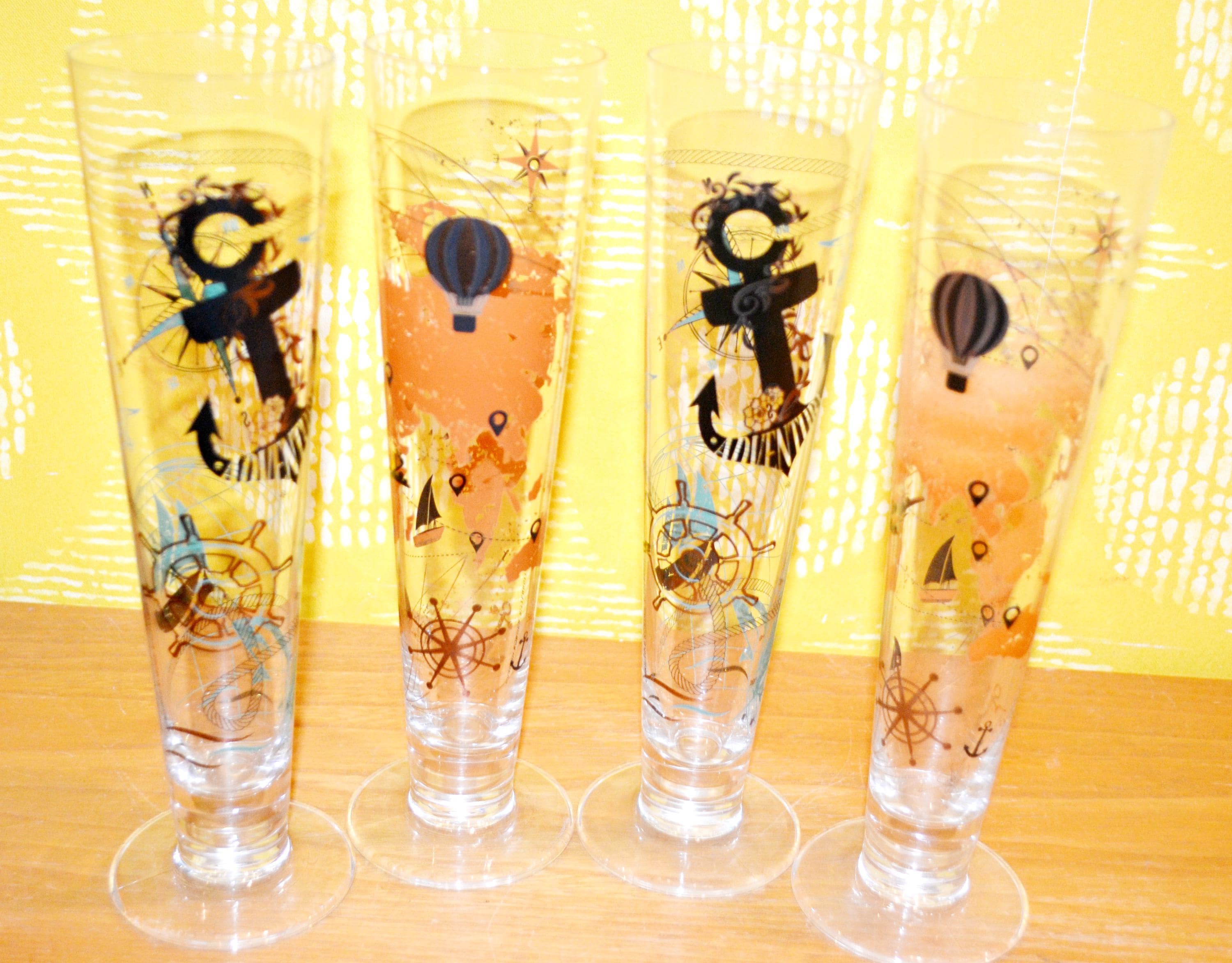 Beautiful Ritzenhoff Beer Glasses, Collectible Items From the 90s, Retro, Mid-century, Shabby Chic, Country Style, and Seventies