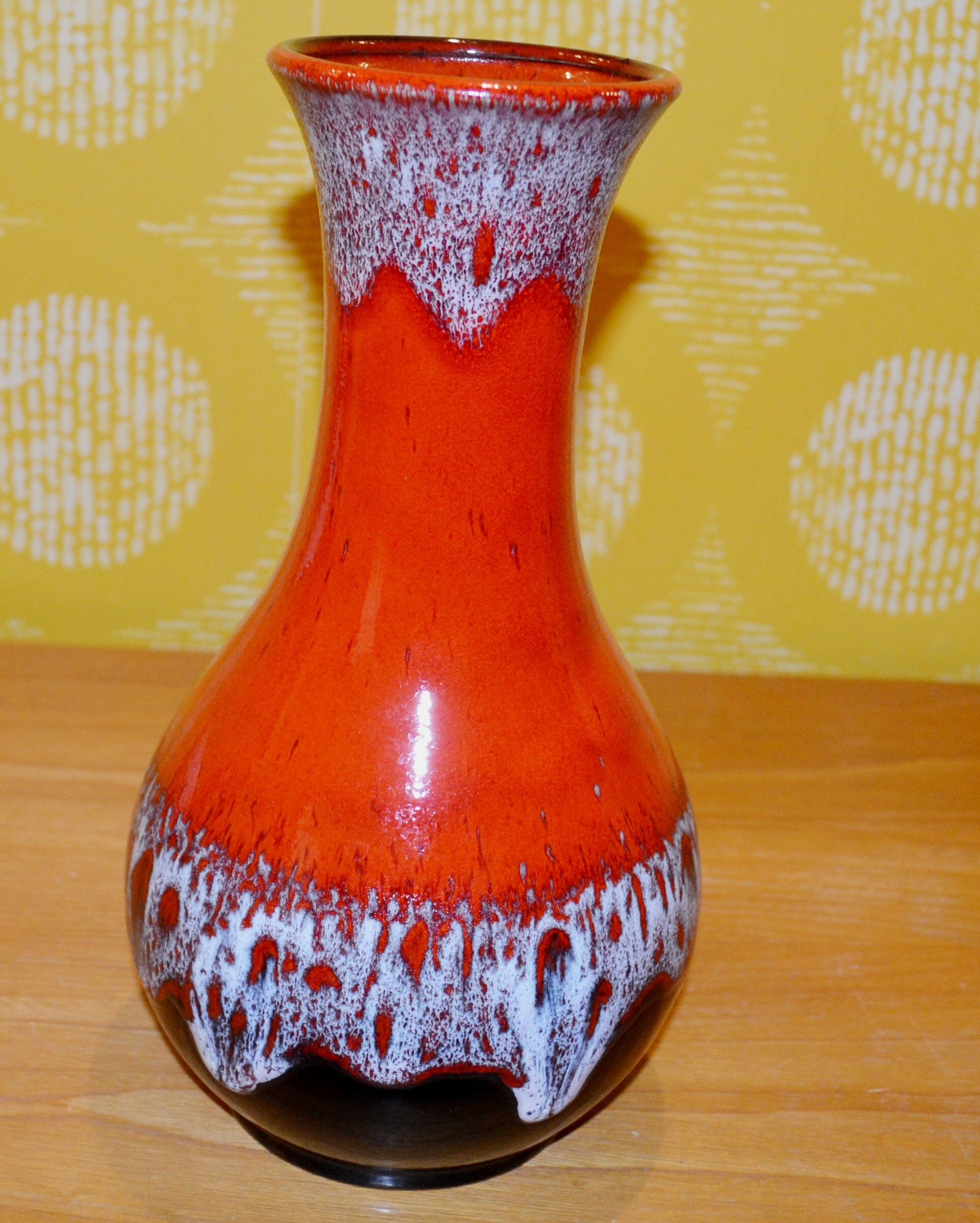 Vintage Keramik Vase Orange von Jasba 70er Jahre Retro Seventies