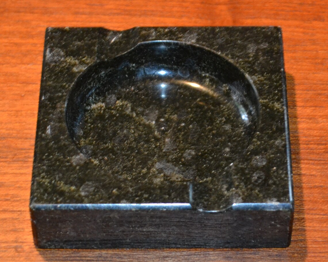 Vintage Marble Ashtray 70s Space Age Retro Mid Century Ashtray Etsy