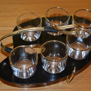 Vintage schnapps glasses set 50s Rockabilly design retro mid century fifties rockabilly shabby chic country style