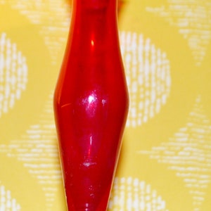 Vintage Glass Vase Red 70s Retro Design Mid Century Space Age Seventies Shabby Chic Country Style