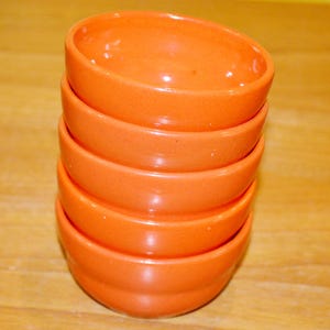 5x Vintage serving bowls dip bowls orange Seventies Shabby Chic country style retro design 70s Space Age