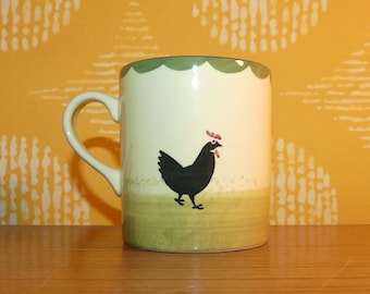 Vintage Zeller Keramik Faiencerie Rooster and Hen Mug Coffee Mug Classic Tradition 70s Nostalgia mug rooster hen