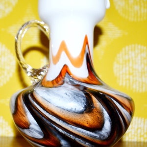 Vintage Opaline Glass Vase 60s 70s Made in Italy Retro Design Mid Century Space Age Op Art