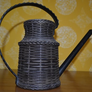 Vintage watering can plastic brown 70s retro design mid century