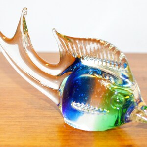 Vintage glass figure paperweight fish decoration 60s 70s Mid Century Retro Space Age Shabby Chic country style