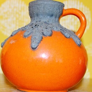 Vintage Fat Lava Vase by Roth Keramik Orange 70s Mid Century Retro Space Age Modernist