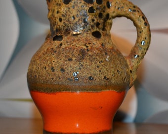 Vintage  Vase  70er Jahre  Beige Orange