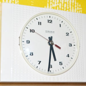 Vintage ceramic wall clock by Kienzle white 50s Fifties Mid Century Retro Clock Shabby Chic Country House Style Clock WGK