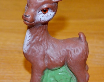 Vintage Plastic Figure Deer 70s Seventies Mid Century Retro Shabby Chic Country Style