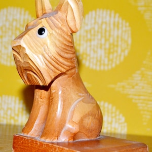 Vintage Wooden Bookend Dog 50s Retro Mid Century Fifties Bookends