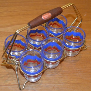 Set di bicchieri da grappa vintage, stile anni &#39;50, Rockabilly, Retro, Mid-Century Vintage Interior, Shabby Chic, Country House