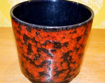 Vaso da fiori vintage Fat Lava, vaso da piante retrò di metà secolo anni '70, WGK Fat Lava, shabby chic, stile country