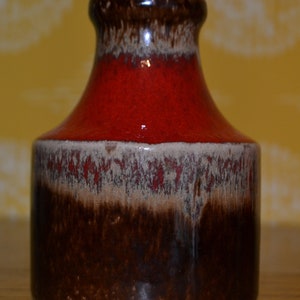 Vintage ceramic vase by Bay Model 483/10 70s red/brown retro design fat lava mid century space age