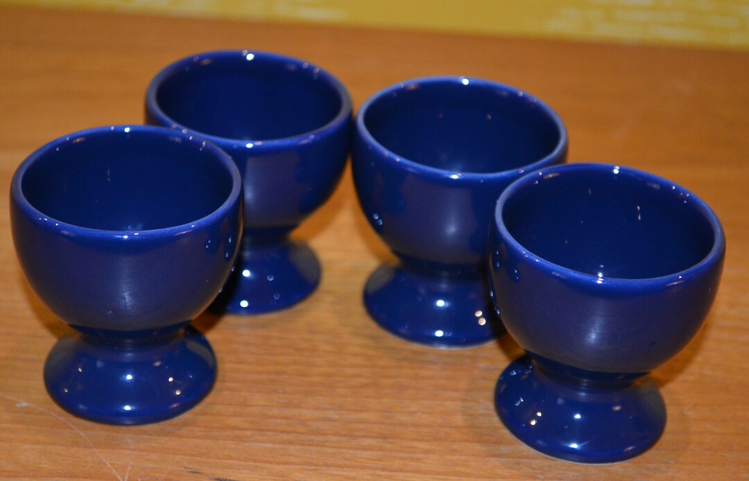 Vintage Egg Cup Blue Egg Cups Porcelain 50s Retro Mid Century Etsy