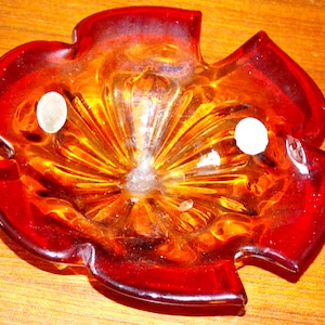 Vintage serving bowl Murano glass orange/yellow 70s retro mid century space age seventies
