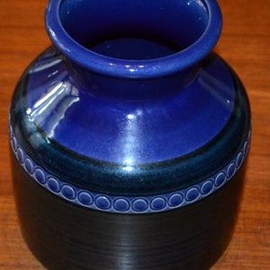 Vintage Vase 70s Blue Ceramic Fat Lava Design