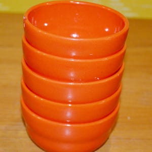 5x Vintage serving bowls dip bowls orange Seventies Shabby Chic country style retro design 70s Space Age