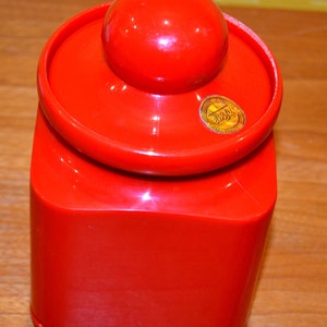 Vintage Emsa Can 70s Red Seventies Mid Century Retro Country Style Shabby Chic