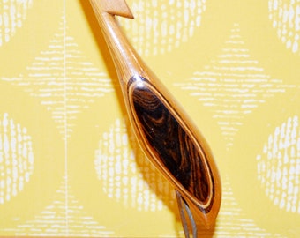 Vintage wooden crane figurine, 1960s, brown, retro, mid-century, shabby chic, country style, fifties