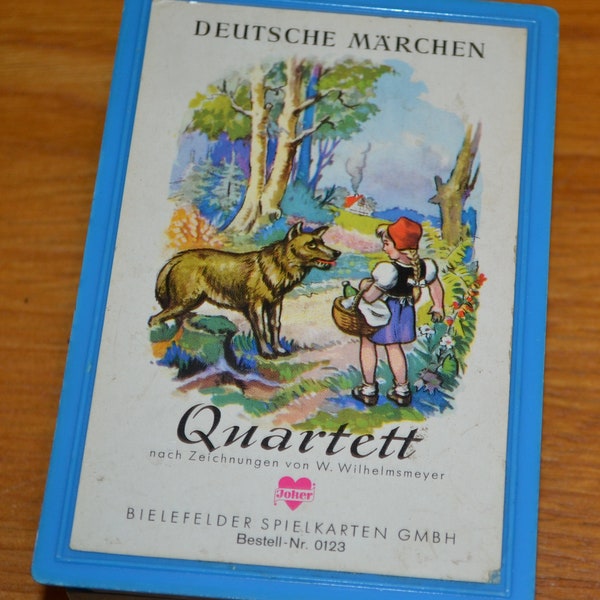 Vintage Quartet 60s German Fairy Tales Retro Mid Century Shabby Chic Children's Game