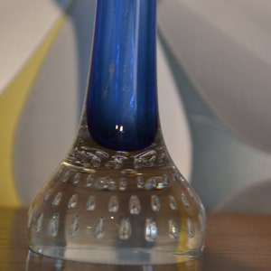 Vintage Bubble Glass Vase SOLIFLEUR bubbles glass glass vase blue 60s 70s Space Age Design