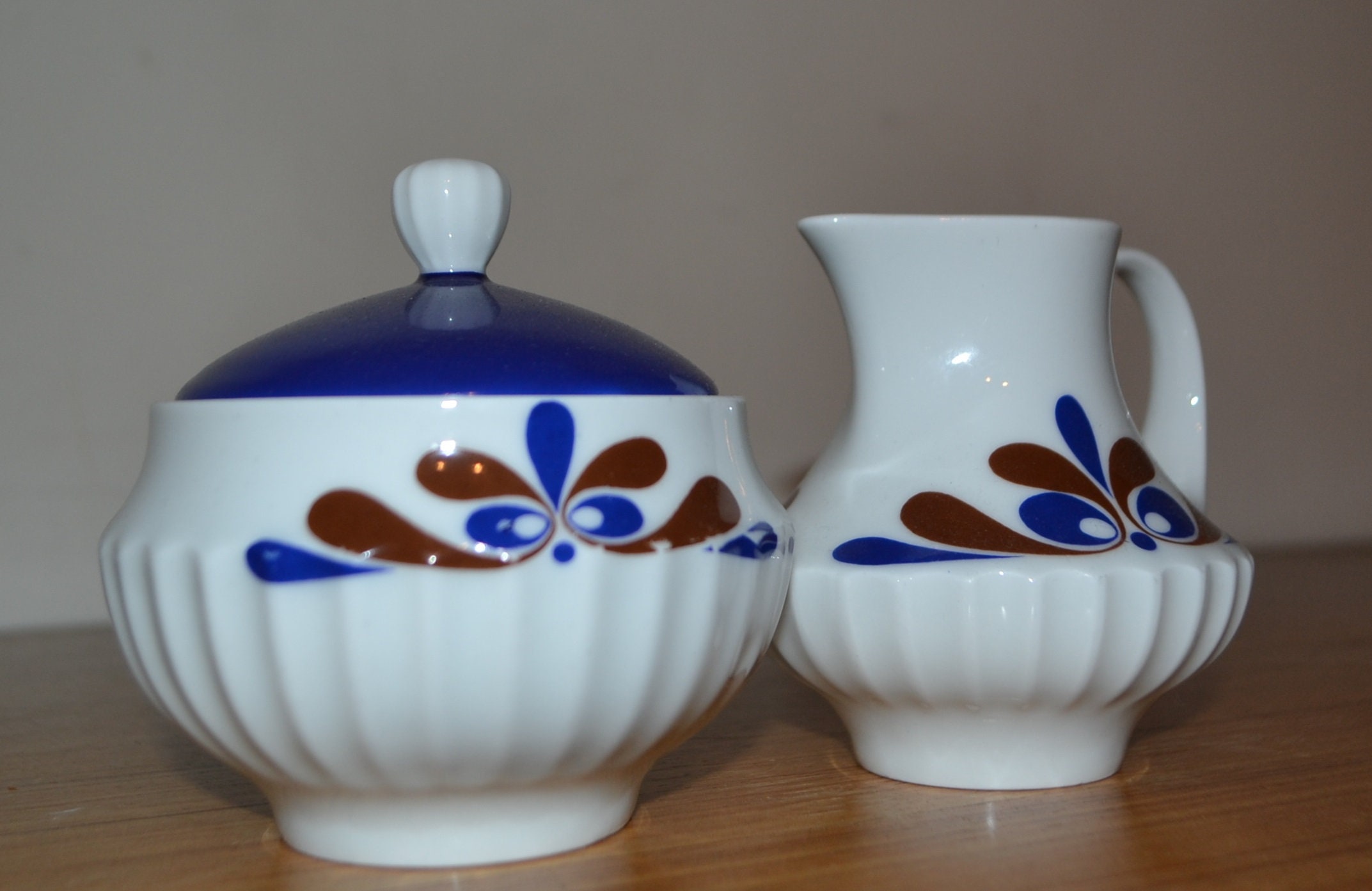 Scherzer Milk Jug and Sugar Pot Set Porcelain 70s Vintage