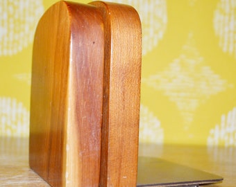 Vintage Holz Buchstützen  Teak Holz  60er Jahre  Bookends  Retro Mid Century Shabby Chic  Landhausstil