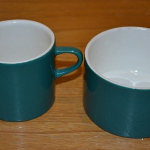 Vintage milk and sugar set by Melitta Green/White Stockholm 70s Retro Mid Century Shabby Chic Country Style WGK