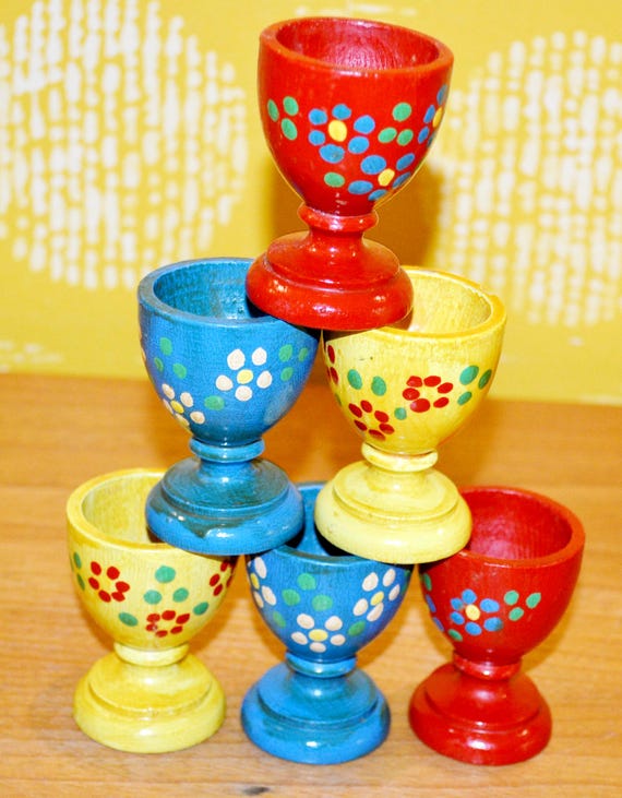 6 coquetiers céramique vintage